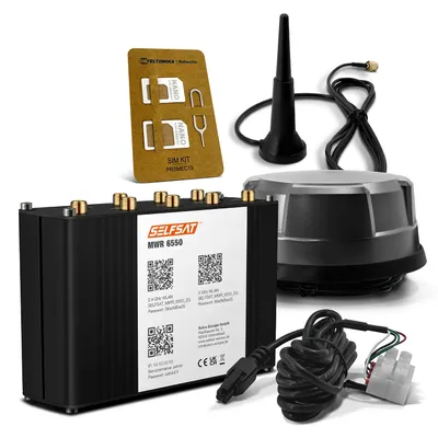 Produktbild von SELFSAT MWR 6550 5G Cat 20 WiFi 6 WLAN Router bis 3,4 Gbps inkl. Panorama Antenne schwarz