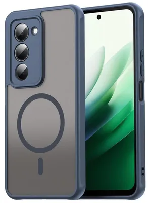 Image de Étui magnétique pour Xiaomi Redmi 15 4G/5G, coque de protection Magsafe, résistante aux chocs, cadre en TPU, anneau magnétique puissant, bleu