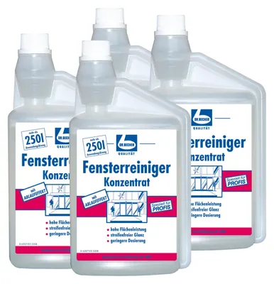 Produktbild von Dr. Becher Fensterreiniger Konzentrat 1L für Glasflächen geeignet (4er Pack)