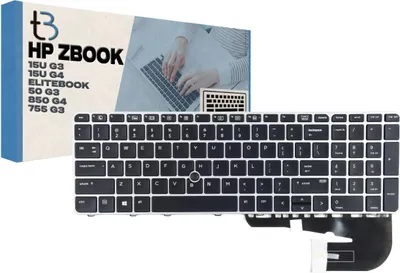 Zdjęcie produktu dla Tradebit - Klawiatura do HP | English US QWERTY INT | Pełna kompatybilność | Wysokiej jakości materiały | Modele: Zbook 15U G3 755 G3 850 G3 850 G4