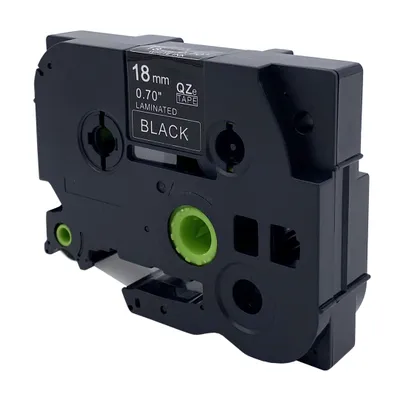 Produktbild von DULA Etikettenband - Kompatibel mit Brother P-Touch Tze-345 - 1 Stück - Weiß auf schwarz - 18mm x 8m
