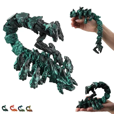 Obrázok produktu pre Škorpión pohyblivá figúrka 3D tlač, ohybný škorpión print-in-place, 14 cm – Čierno-zelená