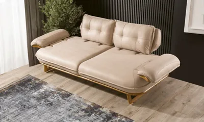 Obrázek produktu pro Moderní béžový gauč designový třímístný obývací pokoj 3místná elegantní pohovka