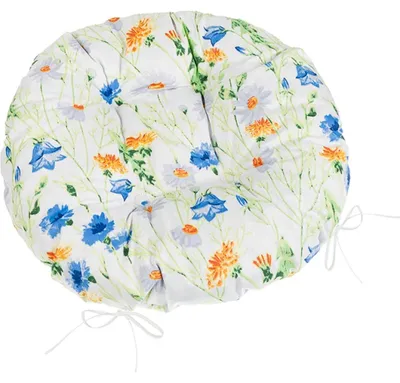 Produktbild von Sitzkissen Adele gesteppt rund - Durchmesser 40 cm - Blau, Gelb, Weiß
