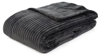 Obrázek produktu pro Měkká deka na mazlení, vzhled plátna, 1620 g/kus, 150 x 200 cm - antracitová