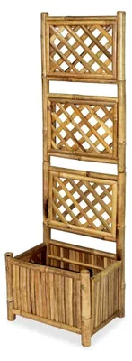 Produktbild von Hochbeet mit Spalier aus Bambus 40 cm, Palettenrahmen, Hochteich, Gemüsebeet, Kräuterregal für Balkon, Blumenbeet, Kräuterspirale, Tomatenbeet, Pflanzhochbeet