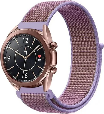 Produktbild von Strap-it Samsung Galaxy Watch 3 41mm Nylon Armband (Lila)