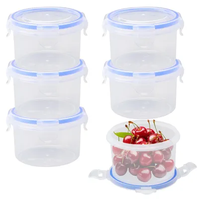 6er-Set runde Frischhaltedosen 300 ml, luftdicht, auslaufsicher