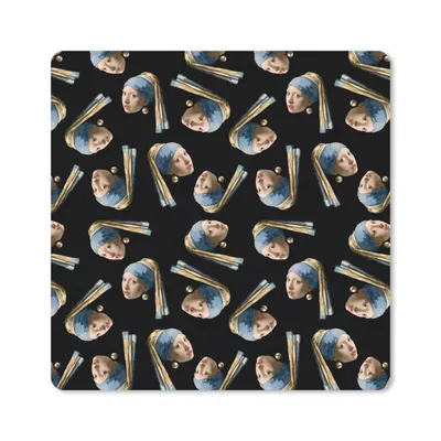 Produktbild von MuchoWow® Mauspad Mousepad Schnittmuster - Das Mädchen mit dem Perlenohrring - Vermeer 20x20 cm - Mousepads - Maus Mat - Pad - Mausunterlage - Desk Mat - Bureauartikeln