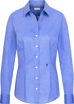 Produktbild von Seidensticker CITY-BLUSE Damen Langarm Kent Slim-Fit Mittelblau 48