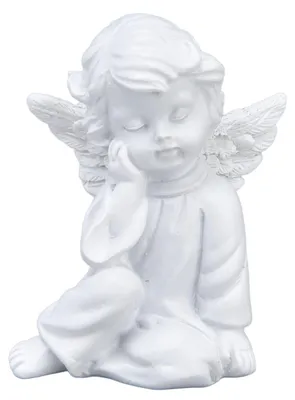 Engel-Figur aus Kunstharz, 5,5 x 6 cm, für Innen & Außen