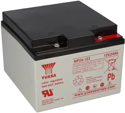 Obrázok produktu pre Olovená batéria Yuasa NP24-12I Pb 12V / 24Ah VdS, vnútorný závit M5