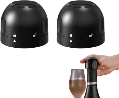 Image de Bouchons pour bouteilles de vin - Lot de 2 - Bouchons à vide pour bouteilles de vin - Bouchons à vide pour champagne
