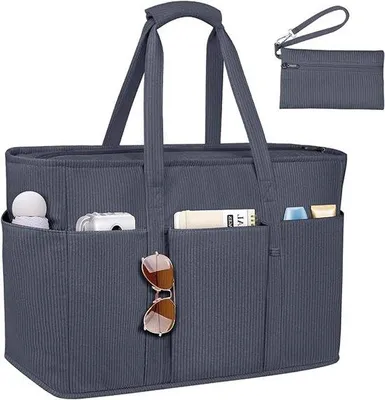 Immagine prodotto di Grande borsa da spiaggia con sacchetto Natty separato e chiusura a cerniera - Ideale per gite in famiglia e vacanze
