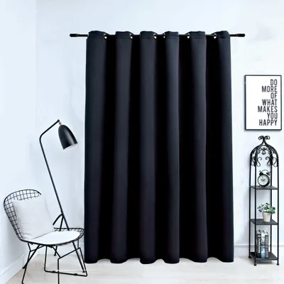Produktbild von "im Angebot" Verdunkelungsvorhang mit Metallösen Schwarz 290x245 cm - Gardinen & Vorhänge CC126
