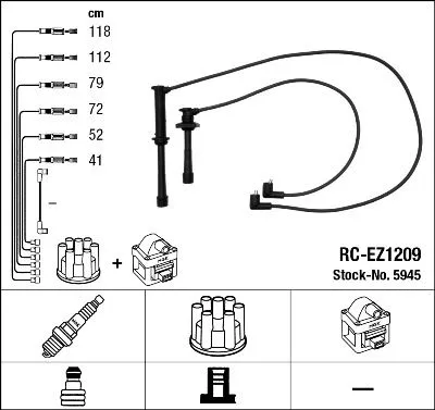 Produktbild von NGK 5945 Zündkabelsatz Zündleitungssatz für MAZDA FAMILIA V (BA)