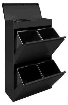 Image de ARREGUI Système de tri des déchets CR626-B en acier avec bac de rangement muni d'un couvercle