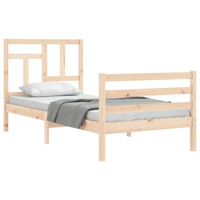 Produktbild von vidaXL Massivholzbett mit Kopfteil 90x200 cm