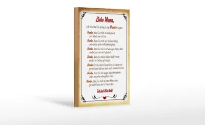Produktbild von Holzschild Spruch 12x18cm liebe Mama Ich hab dich lieb