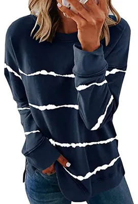 Produktbild von Damenmode Tops T-Shirt Langarm bedruckte Tunika Tops