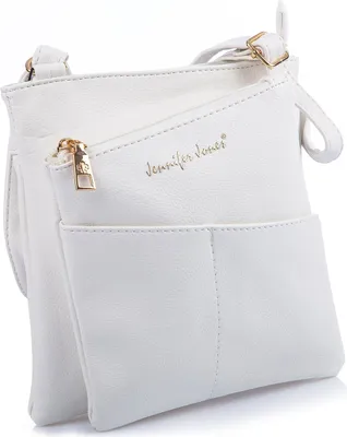 Produktbild von Jennifer Jones Damen Abendtasche Umhängetasche Elegant aus weichem Kunstleder weiß
