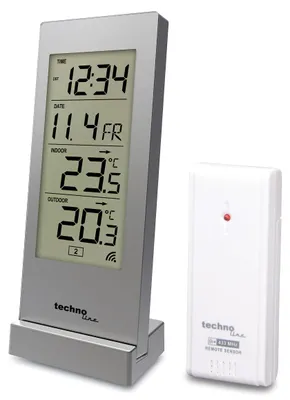 Zdjęcie produktu dla Technoline WS 9767, Srebrny, Termometr wewnętrzny, Termometr zewnętrzny, Termometr, Termometr, F, °C, Bateria