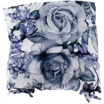 Produktbild von Samt Blumenmuster 40 x 40 cm Stuhlkissen mit 16 Punktesteppung