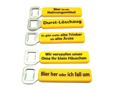 Produktbild von Flaschenöffner Kapselheber mit Spruch 5 Stück