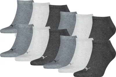 Produktbild von 12 Paar Uni Puma Sneaker Füßlinge kurze Socken in Anthrazit Melange Größe 39-42