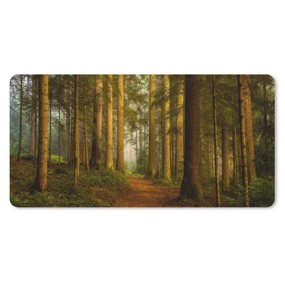Produktbild von MuchoWow® Schreibtischunterlage Wald - Natur - Bäume - Landschaft - Laub 80x40 cm - XXL Mauspad - Gaming Mauspad