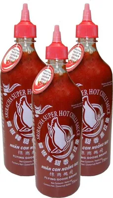 Produktbild von [ 3x 730ml ] FLYING GOOSE Sriracha sehr scharfe Chilisauce SUPERSCHARF