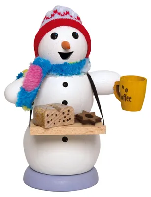 Produktbild von Drechslerei Kuhnert Räucherfigur - Schneemann Stollenbäcker - ca.13 cm - für Räucherkerzen der Größe M (Standard) - 35036