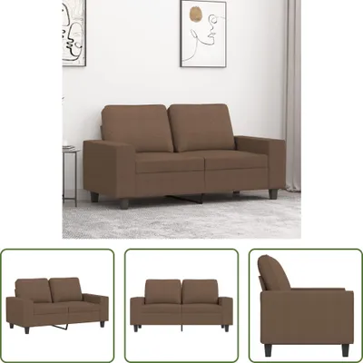 Image de The Living Store Canapé 2 places Marron 120 cm Tissu