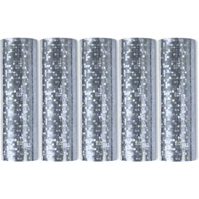 Produktbild von 5 Glitzer Luftschlangen silber