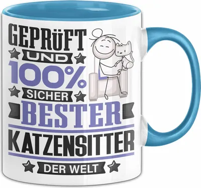 Produktbild von Katzensitter Geschenk Lustiger Spruch für Katzensitter Geschenkidee Bester Katzensitter Der Welt (Blau)