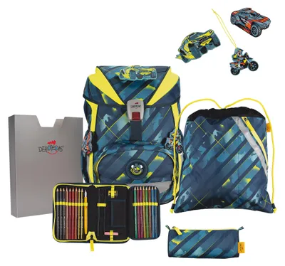 Produktbild von DerDieDas Ergoflex Schulrucksack Set 5-tlg. Speed Challenge