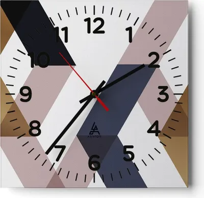 Produktbild von Wanduhr - Quadrat - Glasuhr - Abstraktion Muster Diamant - 30x30cm - Schleichendes Uhrwerk - Lautlos - zum Aufhängen bereit - Dekoration Modern - Wanddekoration aus Glas - C4AC30x30-4311
