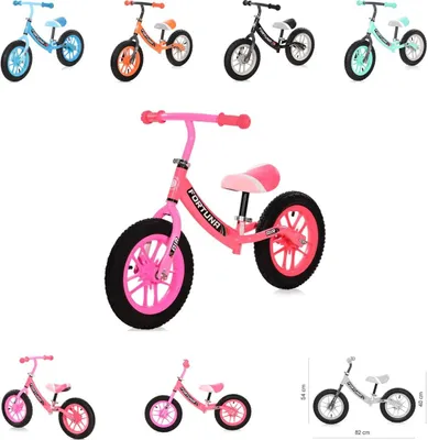 Immagine prodotto di Lorelli balance bike Fortuna 12 pollici ruote pneumatiche, cerchi luminosi, manubrio regolabile rosa
