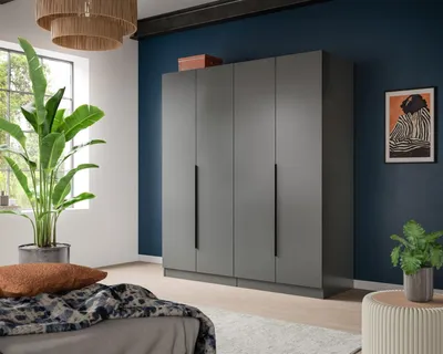Produktbild von Kleiderschrank >Kopenhagen< in Anthrazit - 160x181x52cm (BxHxT)