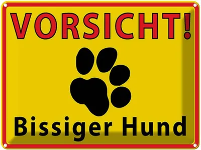 Produktbild von vianmo Blechschild 30x40 cm Tiere Vorsicht bissiger Hund Warnschild Hinweisschild Sicherheit
