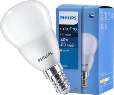 Immagine prodotto di Philips CorePro LED Tropfenlampe 470lm 5W 2700K P45 E14