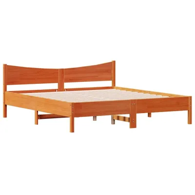 Zdjęcie produktu dla Łóżko bez materaca, woskowy brąz, 200x200 cm, drewno sosnowe