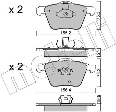Produktbild von METELLI Bremsbeläge Satz Vorne Bremsklötze für VOLVO XC90 I (275) 22-0599-0