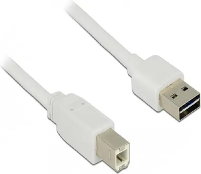 Obrázok produktu pre DeLOCK 1m, USB2.0-A/USB2.0-B, 1 m, USB A, USB B, USB 2.0, Samec/samec, Biela