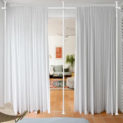 Image de Solidchoice - Barre de rideau autoportante réglable, sans perçage, idéale pour le salon ou la chambre