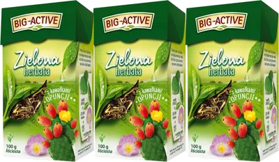 Produktbild von Grüner Tee mit Opuntie lose 3x 100g - loser Grüntee Mischung - Big-Active