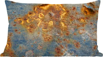 Produktbild von MuchoWow® Zierkissen Sofakissen Wohnzimmer Dekokissen 60x40 cm Stahl - Rost - Gold - Kopfkissen - Polster mit Foto