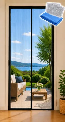 Imagen del producto de Rejilla magnética para puertas, de 100 x 210 cm, con cierre automático