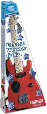 Produktbild von Bontempi elektrische Gitarre Holz rot - Spielzeuggitarre für Kinder