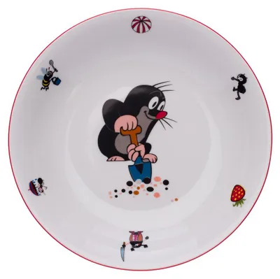 Image de Thun 1794 Taupe et bêche, assiette creuse, 20cm, porcelaine tchèque, Thun